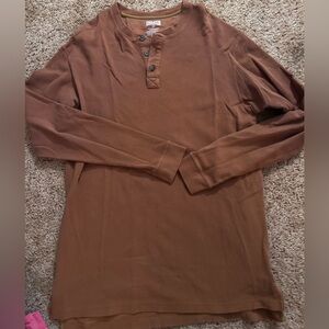 Duluth Trading Co Long Sleeve Henley - Rich Brown